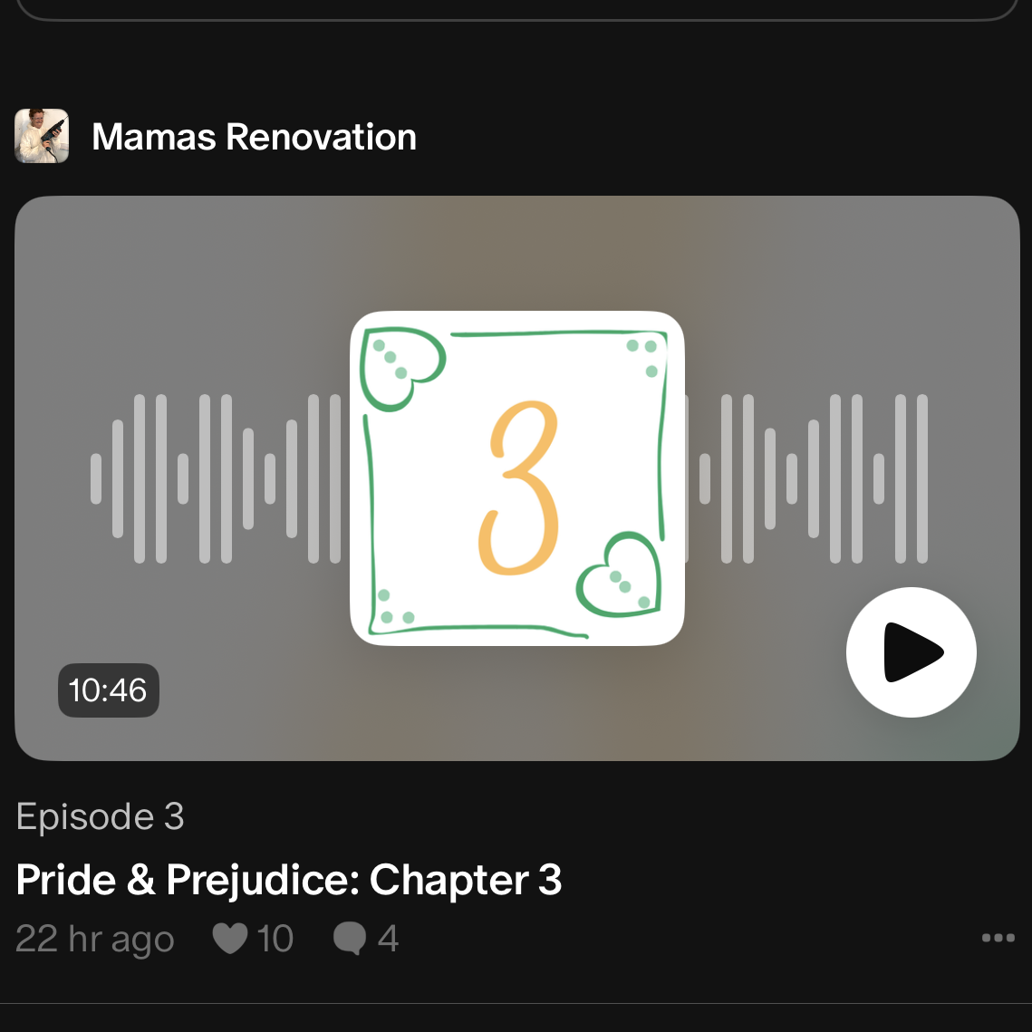 Mamas renovation, patreon, pride and prejudice chapter 3