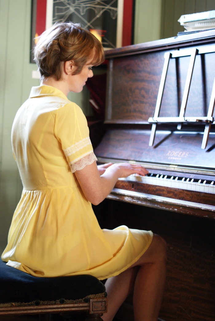 Anna Teresa playing the piano